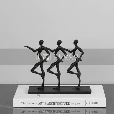 Nordic light luxury model room threesome sculpture figure decoration soft decoration porch cabinet art ornaments