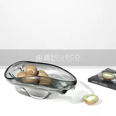 Simple modern glass fruit plate home living room table model room creative desktop storage soft decoration ornaments