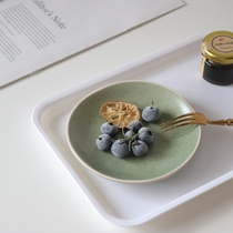 Brief PURE COLOR CAKE DISH SWEET DISH MADE OLD RETRO BLACK CERAMIC CUP BOWL COVER WOOD LID BAMBOO CUP LID ACCESSORIES