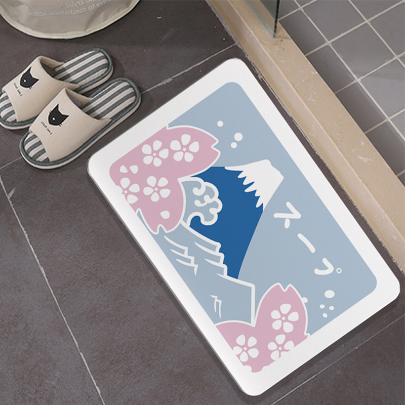 Diatom mud absorbent cooling pad Powder room toilet door doormat foot pad Household bathroom quick-drying non-slip diatom land mat