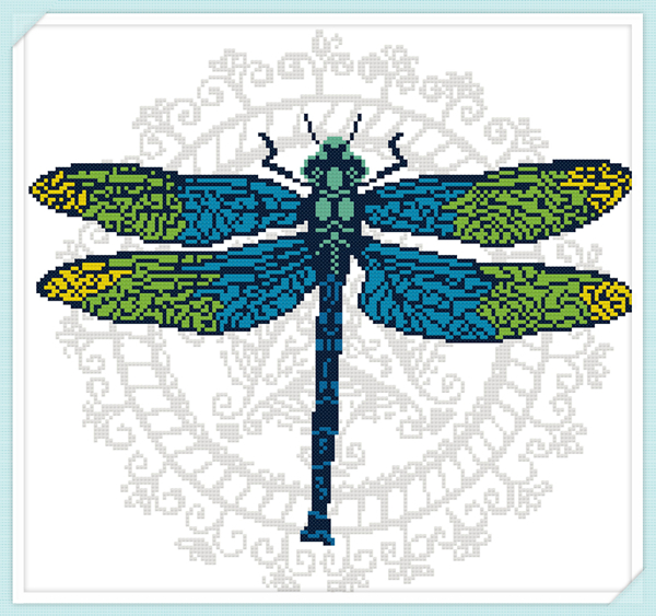 Dragonfly Paper Embroidery 5 pages 128g Color spray cans paper Print