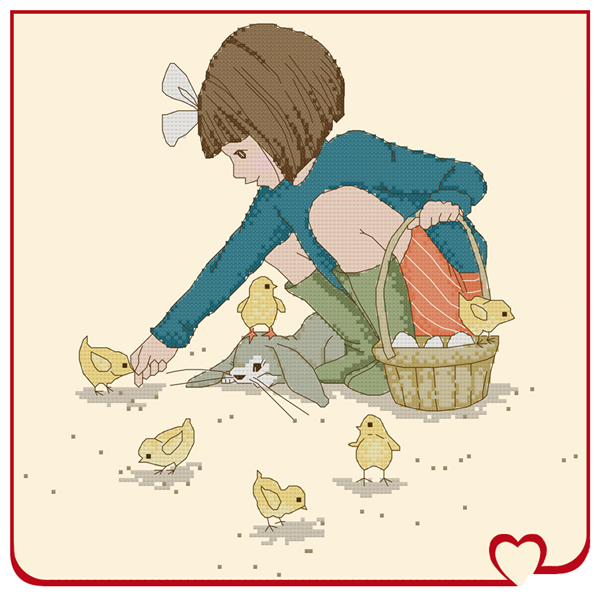 Belle Boo-feed the chicks paper embroidered figure 4 pages 128g Colour spray cans paper Print