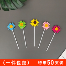 Sunflower Cake Decoration Inserts Sunflowers Plug-in Birthday Party Sweet table dress up with a banner 50 Dress Code