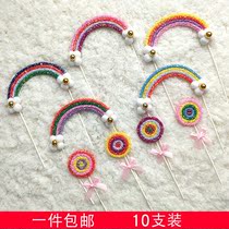 Bright Shiny Rainbow Stick Candy Color Fruity Creative Cartoon Styling Dessert Table Cake Adornment Swing Accessories
