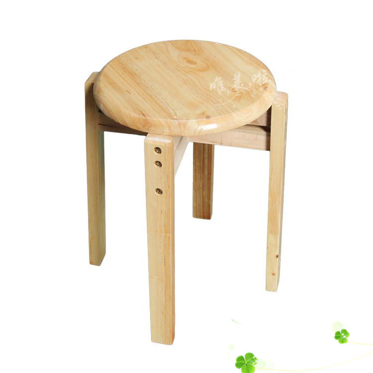 Brief Chinese style dining chair changing shoes stool oak chair fashion seat computer chair dining stool reinforcement solid wood furniture round stool