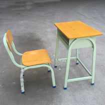  Luxury version thickened desks and chairs Single denier tube medium-sized student tables Iron frame fireproof board Desks and chairs backrest chairs