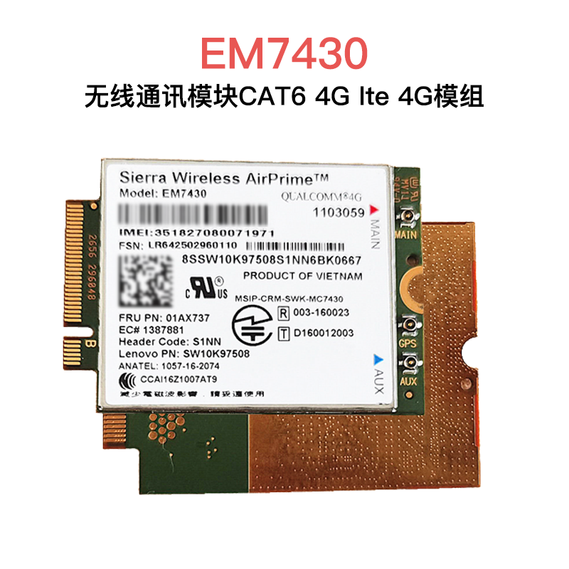 Sierrawireless EM7430 Cat6 LTE module downloaded 300M New Raw Installation