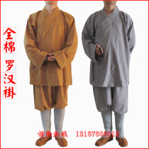 Buddhist supplies cotton frock seng fu luo han gua short sleeve xiao gua robes shirt gown orders master wear he shang yi