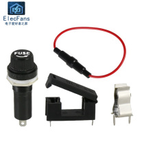 Glass fuse holder 5X20 6*30mm FUSE clip FUSE box set with cover 0 75 flat with line BLX-A type