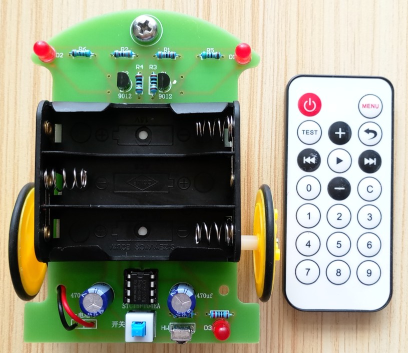 (Parts) Infrared remote control smart car kit Remote control toy car MCU electronic production DIY