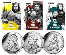 Replenishment] French coins in the history of 2019 4] Charlemagne Da Vinci Lafayette