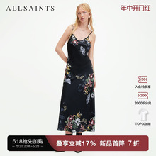 ALLSAINTS女士印花连衣裙时尚洋气吊带长裙2024春新款W157DA