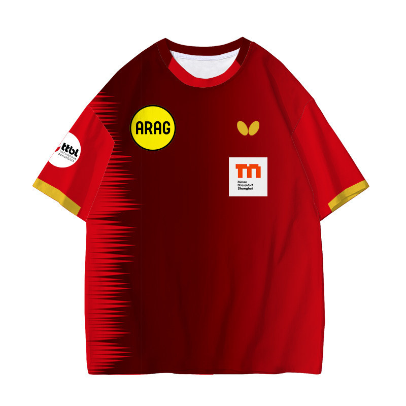 2026 Dusseldorf Club Fan Zhendong Same Style Team Uniform Short-Sleeved T-Shirt for Men and Women Full-Color T-Shirt