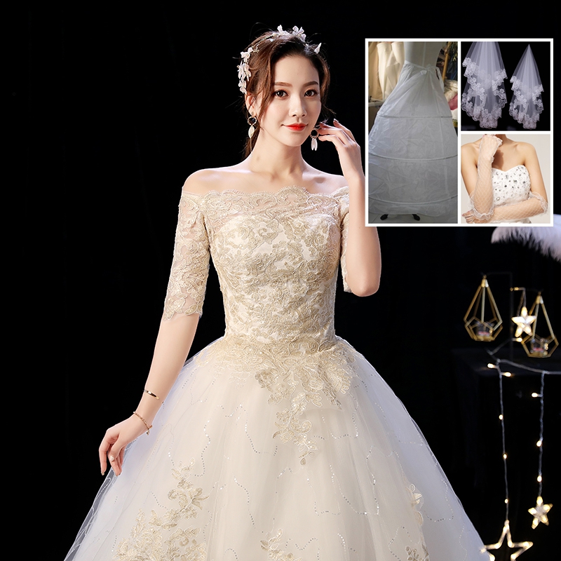  L+White wedding dress is all available and 3 -piece set 096   + $3.15 