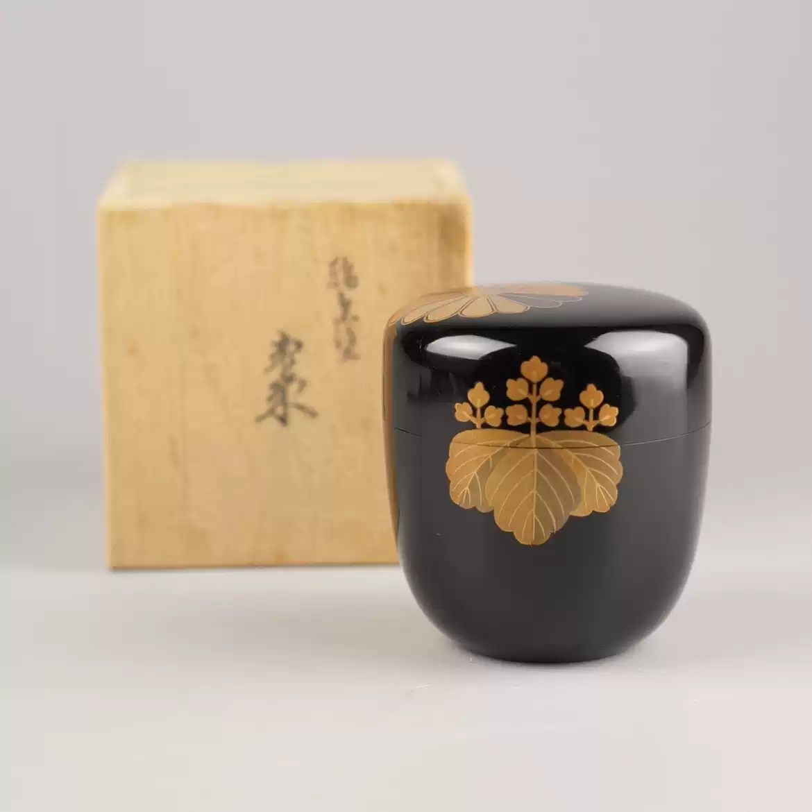 日本間村自造純錫茶葉罐錫罐錫製茶入茶壺日式茶道具煎茶器茶心壺