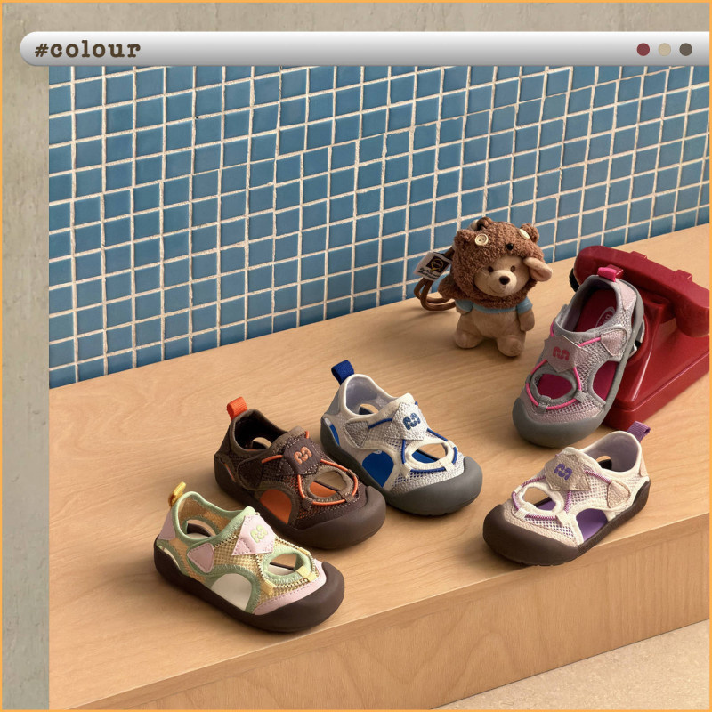 Hot-Selling High-Quality Xshx Vintage Bauhaus｜Retro Children's Sports Sandals with Summer Cooling Effect and Single Mesh Hook-And-Loop Fasteners