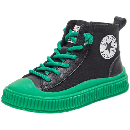 Демисезонная обувь для мальчиков, высокие детские спортивные альпинистские кроссовки, флисовые туфли, коллекция 2023, из натуральной кожи