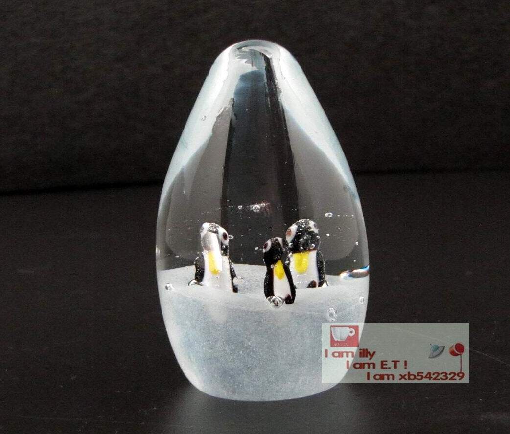 Wonderful glazed glazed ornaments Car head ornaments Bookcase ornaments glazed gifts Conical frozen penguins