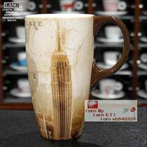 Export foreign trade oversized Latte cup Latte milk special painting cup large Mark coffee cup Empire State Building