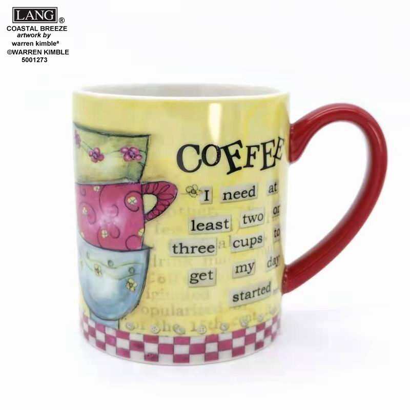 Foreign Trade Boutique LANG Mug Standard American Mark Painted Coffee Theme Coffee Cup Accompanying Cup 28