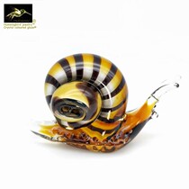 Fine threaded snail glaze furnishings crafts brown snail bookcase decoration Nafu Wenju gift gift