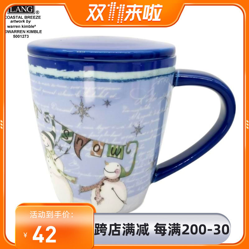 United States Original single LANG Macs Christmas Snow Man United Rover with iron coffee cup with a large coloured drawing of iron cup-Taobao