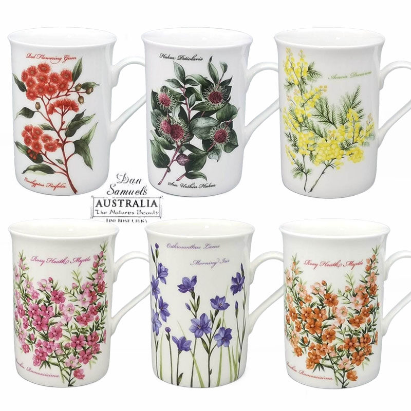 Boutique bone china mug Curling flower and grass painted small mug coffee mug Handy cup tea cup plant series