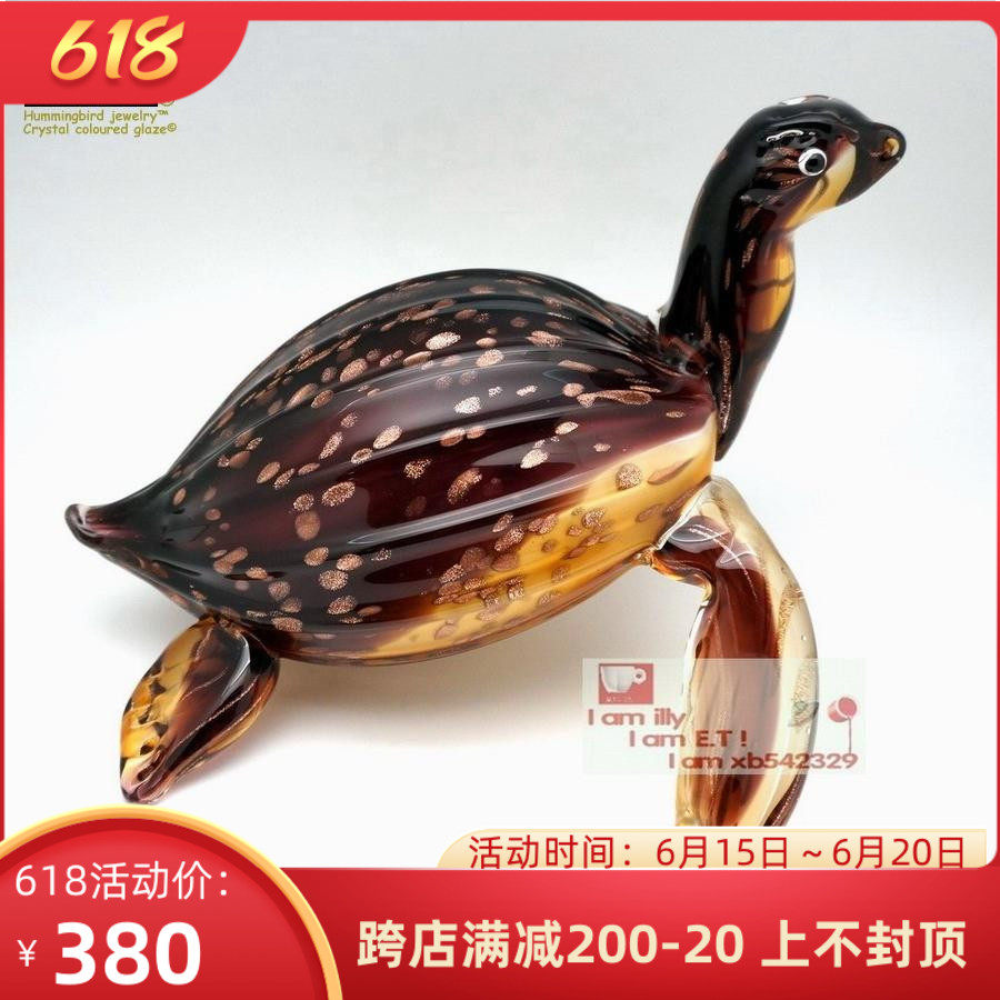 Wonderful Glazed Gold Spotted Large Turtle Swing Piece Bookcase Ornament Glazed Gift Gold Spotted Turtle Glazed Pendulum