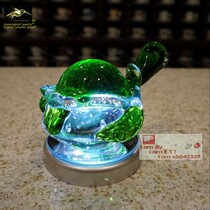 Wonderful glass turtle ornaments car front bookcase jewelry glass night light transparent green turtle
