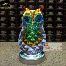Wonderful glaze gift bookcase jewelry glass night light high color owl glaze decoration