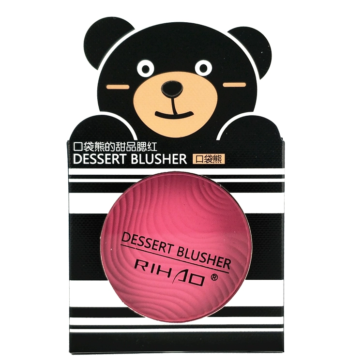 Rihao Pocket Gấu Tráng Miệng Blush Khối Duy Nhất Rouge Hồng Orange Ánh Sáng Màu Hồng Trang Điểm Khỏa Thân Tự Nhiên Sáng Da phấn má dạng kem