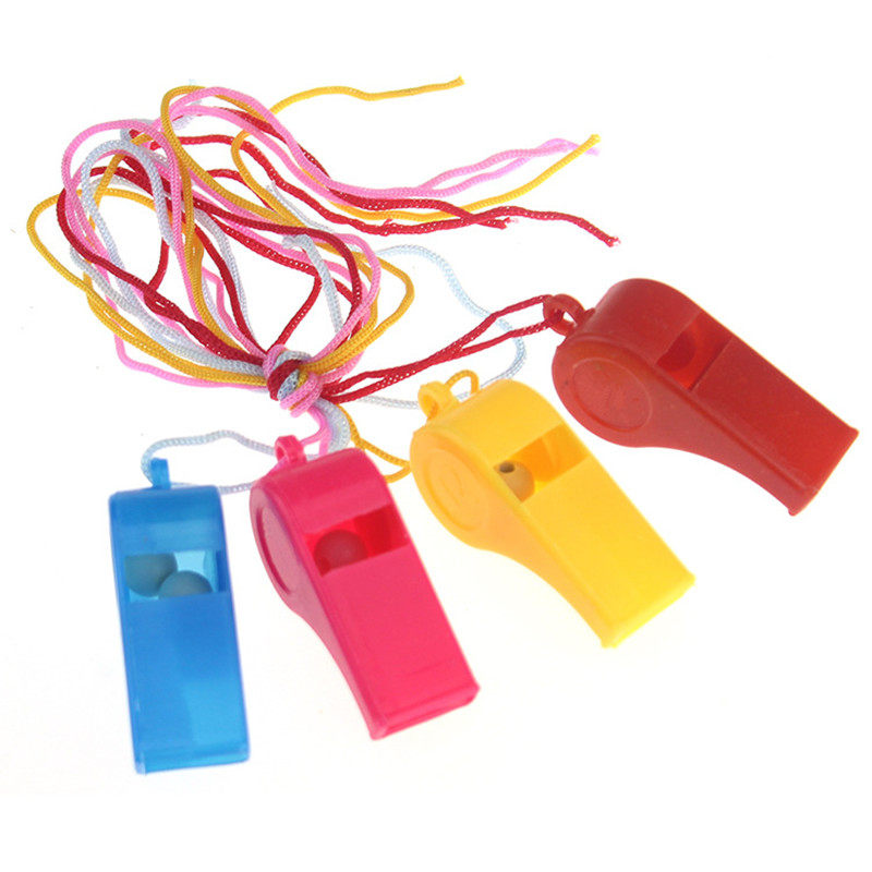 Kindergarten creative color plastic referee fans whistle children play rescue whistle children reward gifts