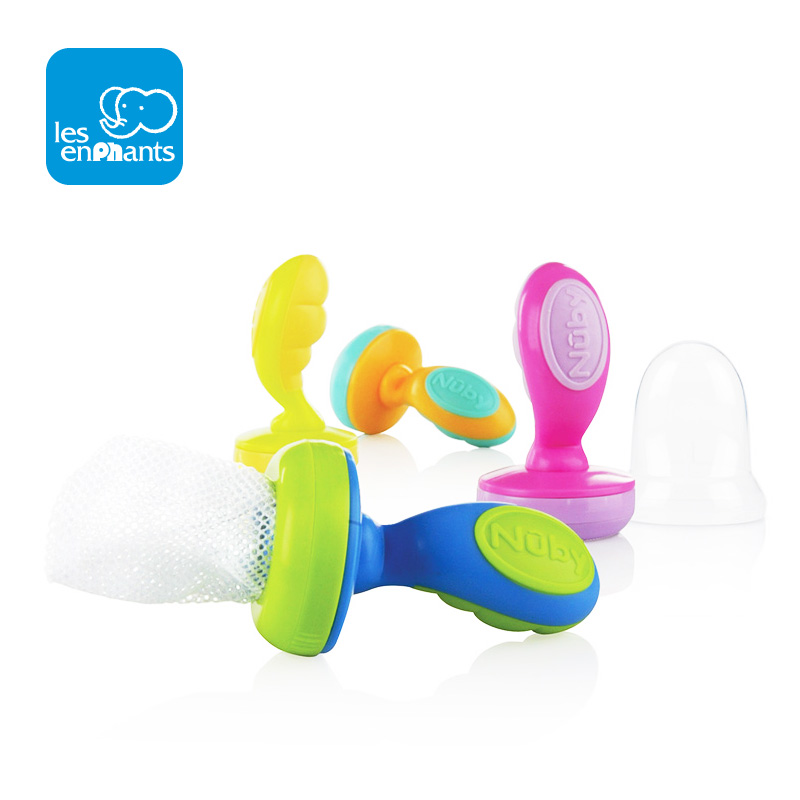 Nuby/努比 蔬果喂食器(附PP盖) 宝宝喂食器 多色成长训练咬食器