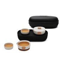 t6 portable ceramic kung fu set tea set gift flower tea set q one pot two cups travel Cup