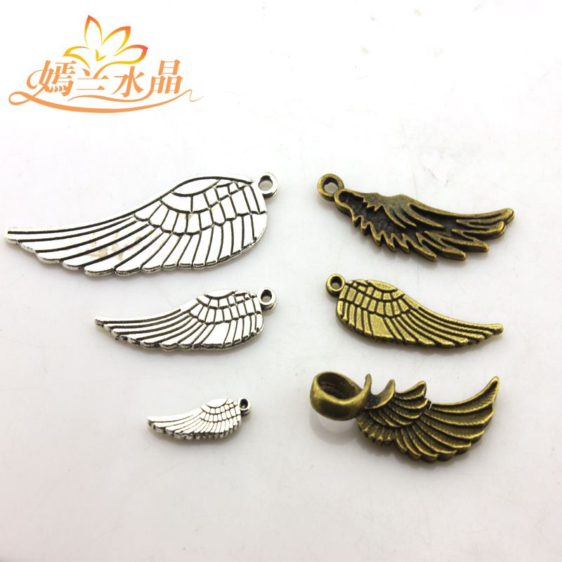 DIY accessories retro - manual beads copper silver angel wings hang on the new product