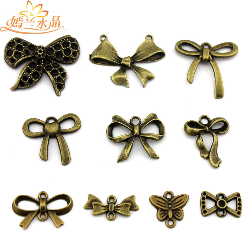 DIY jewelry material accessories retro hand-beaded alloy butterfly combination set pendant small pendant Yanlan new product