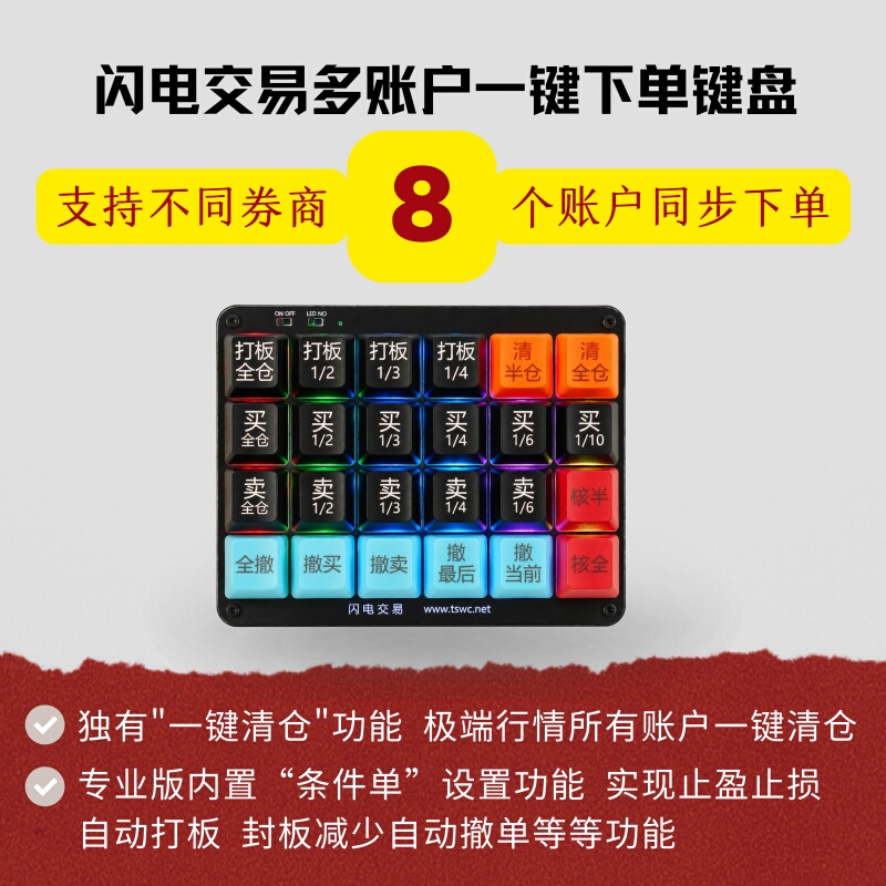 Lightning Trading Multi-Account One-Click Order Placement One-Click Liquidation Stock Trading Keyboard Automatic Pattern Recognition Tool for Profit and Loss Management