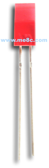 1x5x10mm flat LED luminotron with high flat head red light