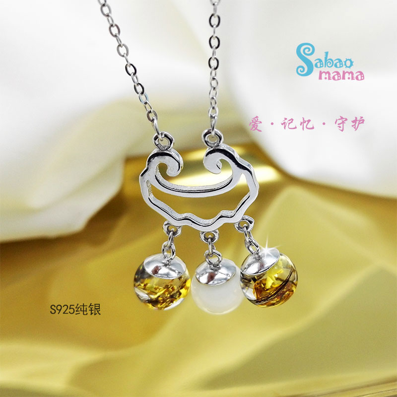 Sterling silver long life lock Fetal hair Breast milk souvenir Fetal hair pendant Breast milk pendant Baby fetal hair Mom breast milk gift