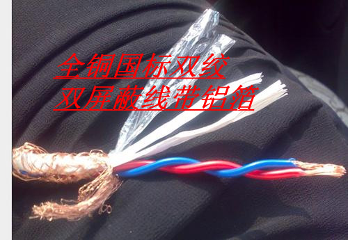 Two strand shielding signal control line RVSP2*1 square copper national standard with aluminum foil double layer shielding