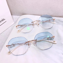 No frame near view eye mirror diamond cut edge worthy degree anti-blue light mesh red pigment Fairy Frames Frame Size Face