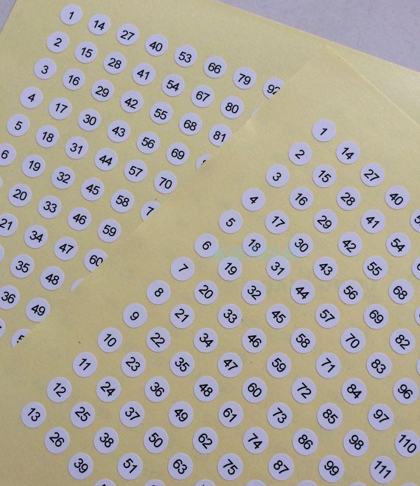 Strong adhesive small size 8MM self-adhesive digital label paper Nail polish bottle sticker Nail art number label serial number sticker