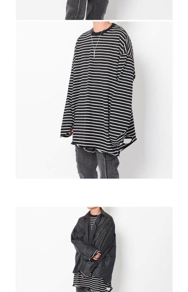 Покупать в южной корее 19SS Grunge Crow длина стороны Манжета T -Frish свитер, Others / Other 