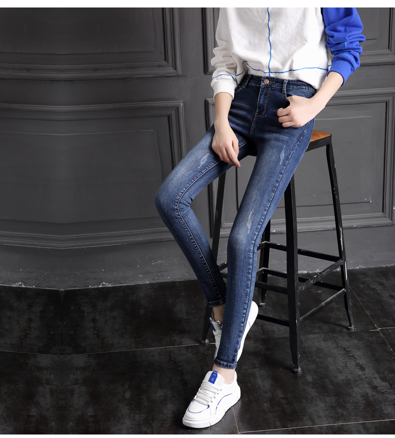 Quần jean nữ bó sát xuân hè 2018 Quần mới phiên bản Hàn Quốc của quần lọt khe thun co giãn cỡ lớn chân bút chì quần thủy triều quần áo nữ mùa hè đẹp