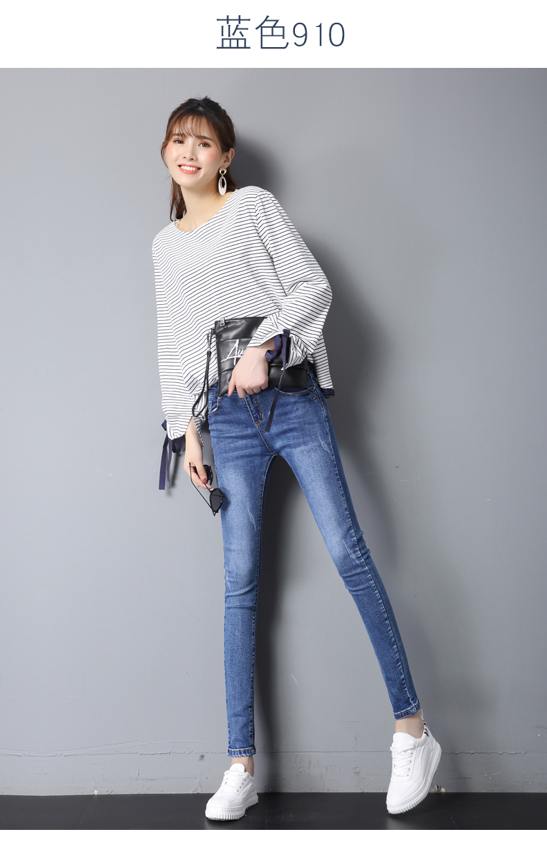 Quần jean nữ bó sát xuân hè 2018 Quần mới phiên bản Hàn Quốc của quần lọt khe thun co giãn cỡ lớn chân bút chì quần thủy triều quần áo nữ mùa hè đẹp