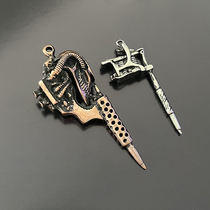 Mini Tattoo Machine Pendant Tattoo Gun Hanging Decoration Retro Pendant Tattoo Machine Necklace Ornament Male And Female Personality Chain Accessories