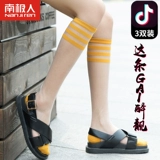 南极人 TikTok, летние тонкие носки, японские гольфы, стеклянные колготки