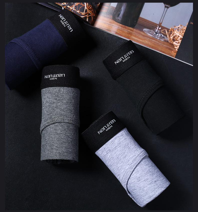 Nam Cực 4 người tải đồ lót nam tóm tắt quần lót nam cotton trẻ trung thoáng khí eo gợi cảm shop đồ lót