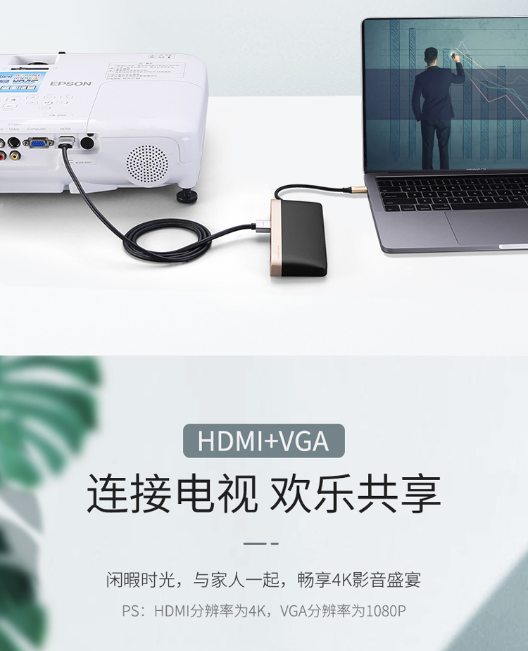 Green Alliance Apple Computer Converter macbookpro mở rộng phụ kiện HDMI cổng USB type-c docking trạm vga - USB Aaccessories quạt cầm tay mini