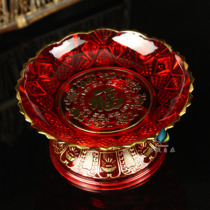Household supply plate for Buddha fruit plate fruit plate fruit plate plastic red Tribute Plate for God of wealth Tribute Plate for God of wealth